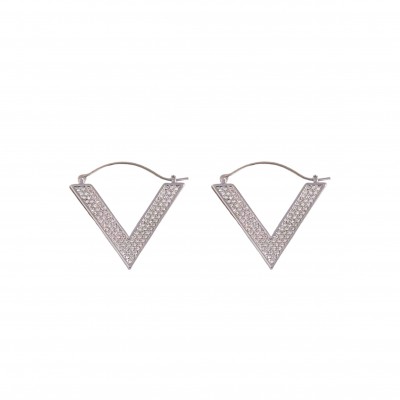 VALENTINO GARAVANI GOLD V DETAIL EARRINGS 